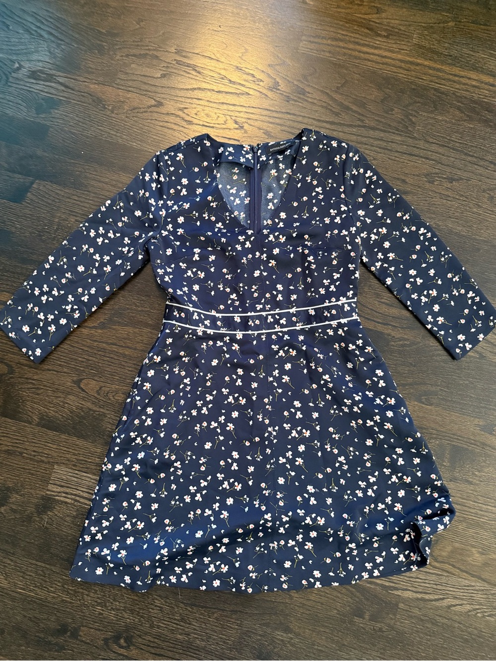 Banana Republic Navy Floral Fit & Flare Dress